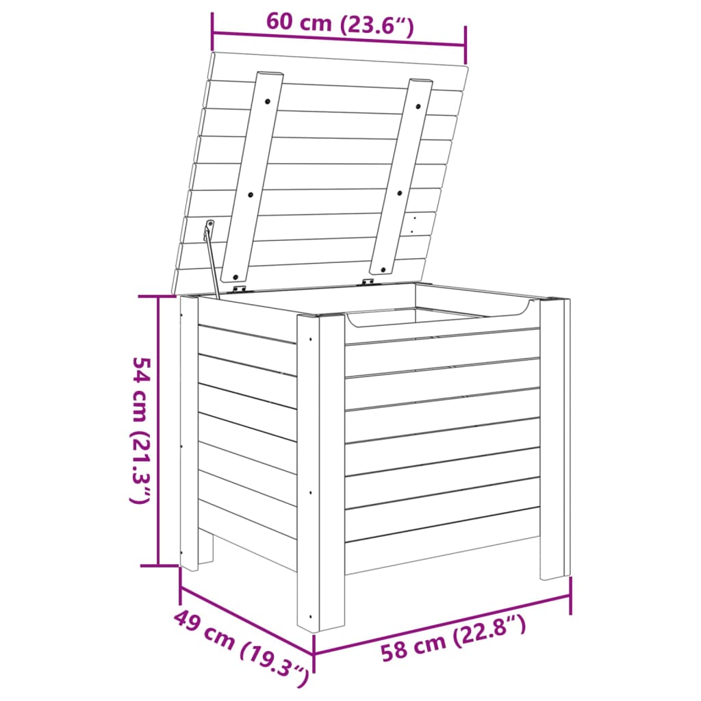 Förvaringslåda med lock RANA 60x49x54 cm massiv furu