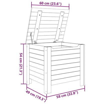 Förvaringslåda med lock RANA 60x49x54 cm massiv furu