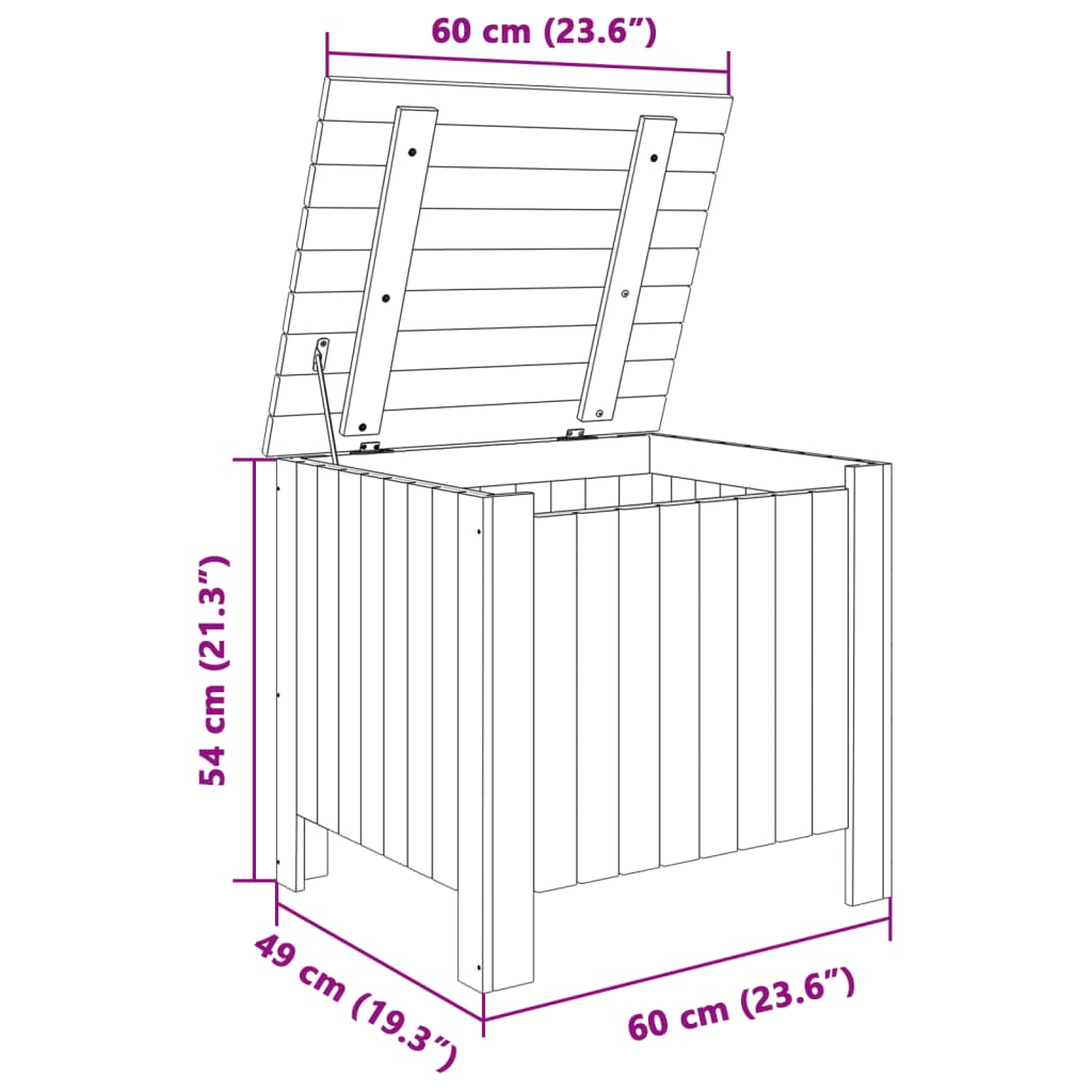 Förvaringslåda med lock RANA vit 60x49x54 cm massiv furu