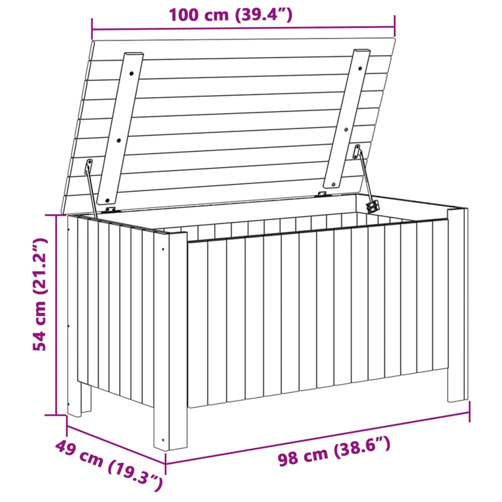 Förvaringslåda med lock RANA vit 100x49x54 cm massiv furu