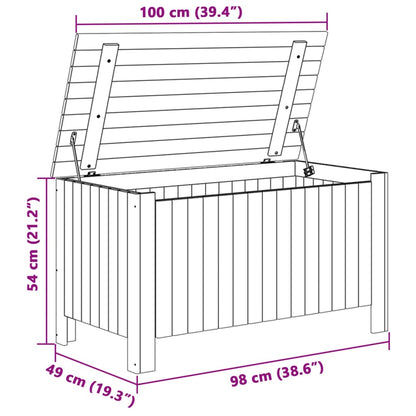 Förvaringslåda med lock RANA vit 100x49x54 cm massiv furu