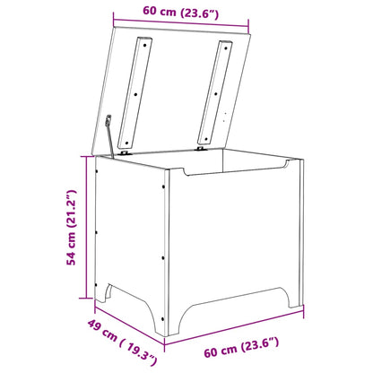 Förvaringslåda med lock RANA 60x49x54 cm massiv furu