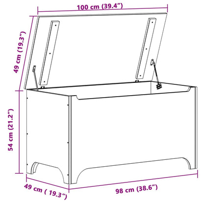 Förvaringslåda med lock RANA 100x49x54 cm massiv furu