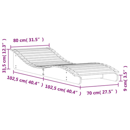 Solsäng 205x80x31,5 cm massiv furu