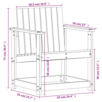 Trädgårdsstol vit 62x56x77 cm massiv furu