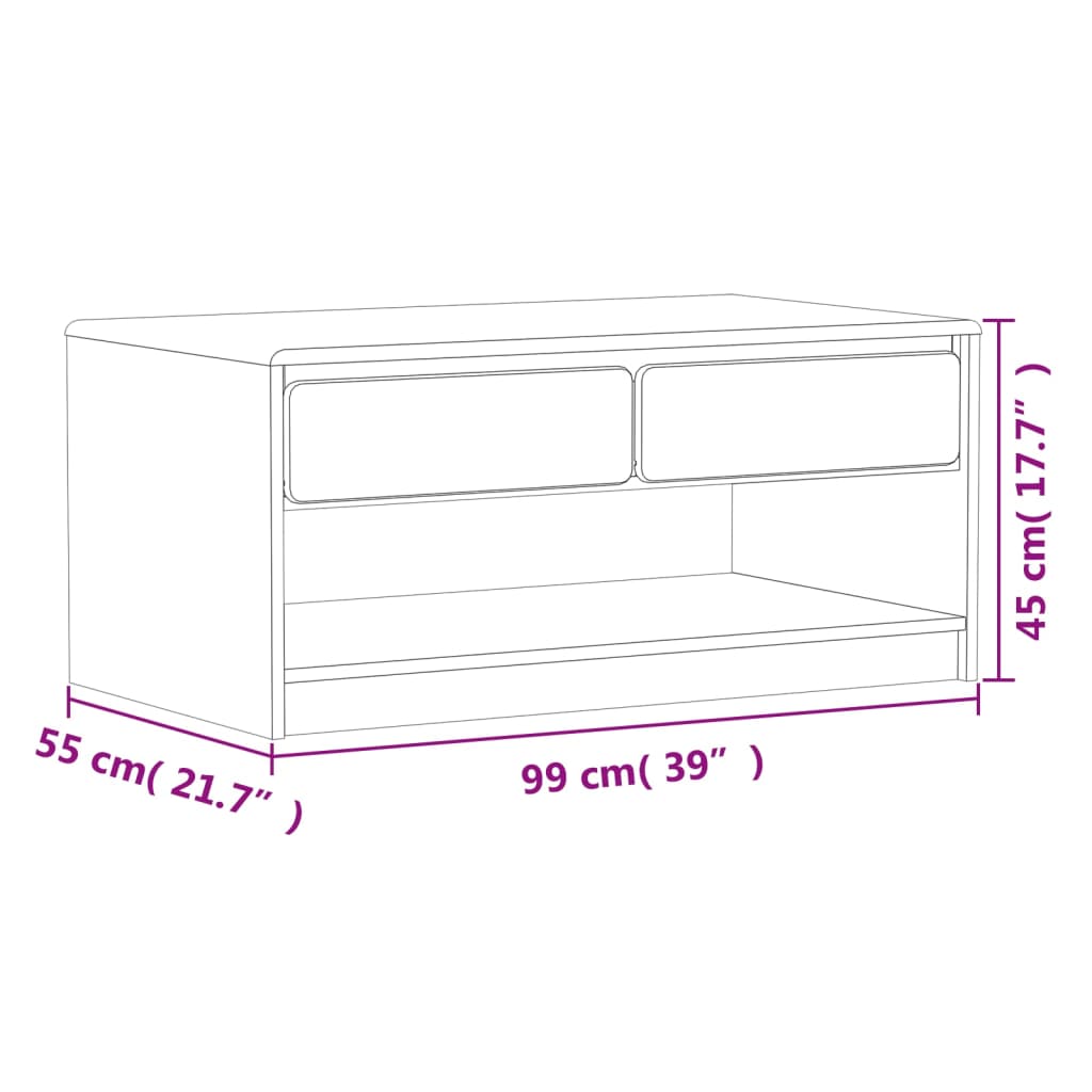 Soffbord SAUDA ek 99x55x45 cm massiv furu