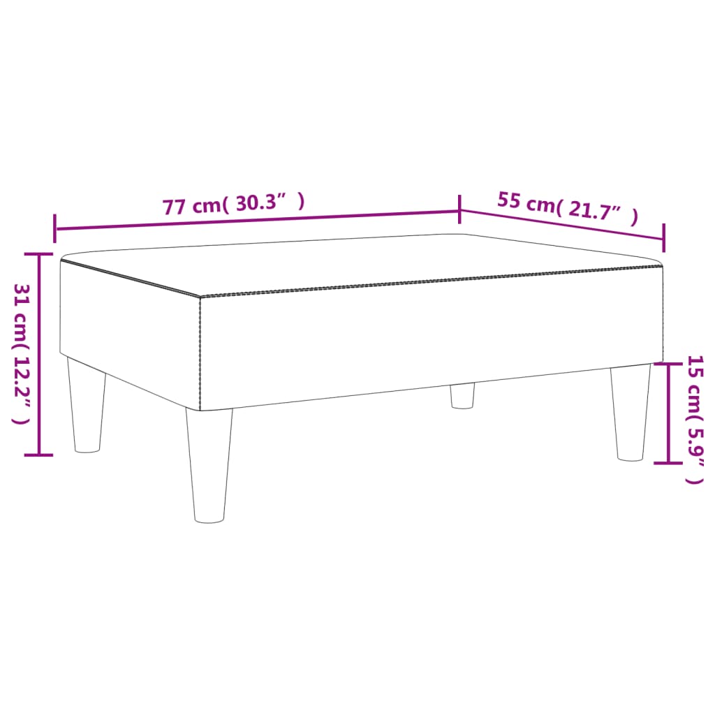 Fotpall Ljusgrå 77x55x31 cm tyg