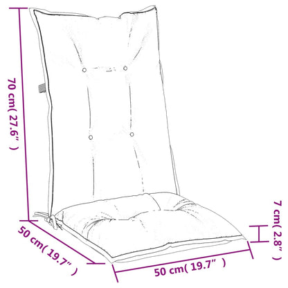 Stolsdynor högt ryggstöd 4 st melerad antracit 120x50x7 cm tyg