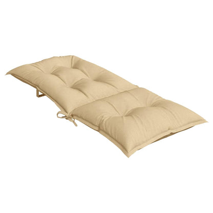 Stolsdynor högt ryggstöd 6 st melerad beige 120x50x7 cm tyg