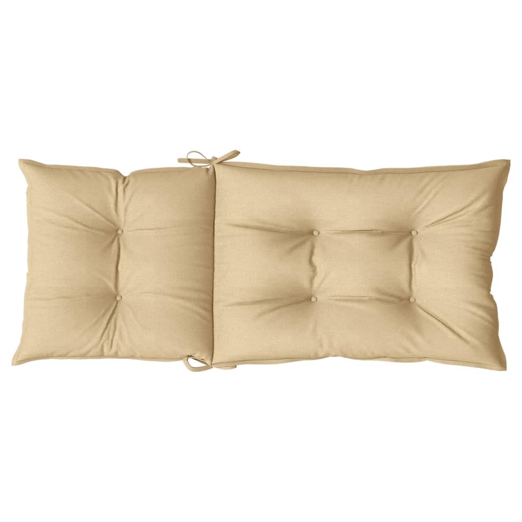 Stolsdynor högt ryggstöd 6 st melerad beige 120x50x7 cm tyg