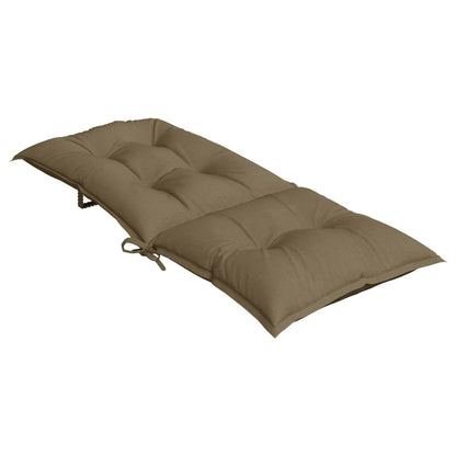 Stolsdynor högt ryggstöd 4 st melerad taupe 120x50x7 cm tyg