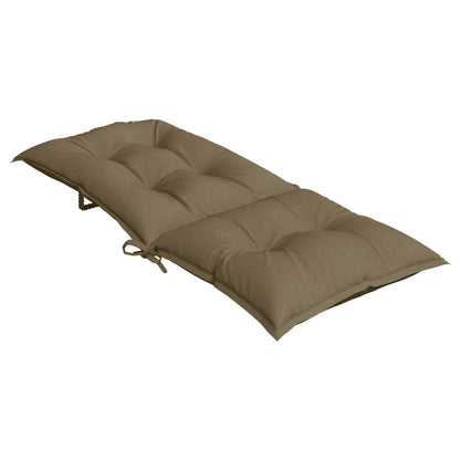 Stolsdynor högt ryggstöd 6 st melerad taupe 120x50x7 cm tyg