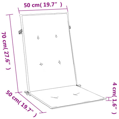 Stolsdynor högt ryggstöd 4 st melerad ljusgrå 120x50x4 cm tyg