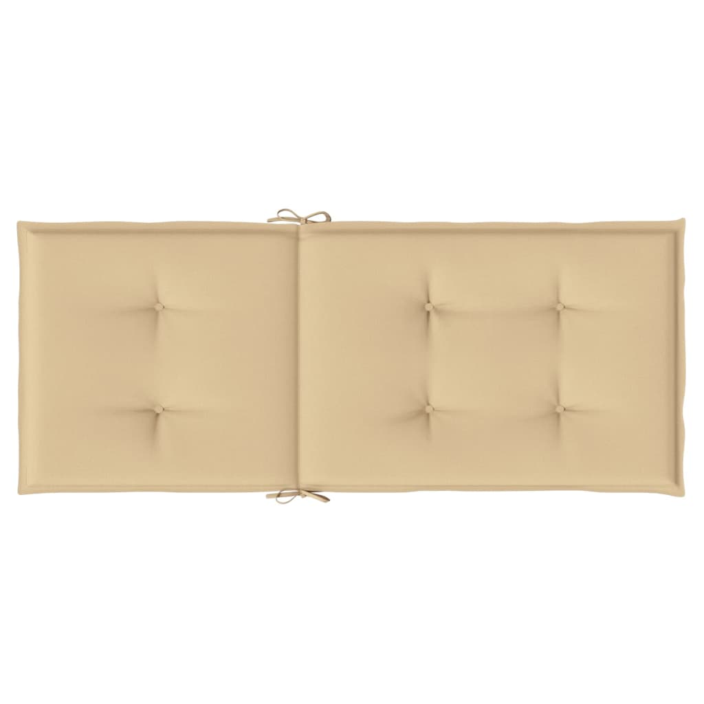 Stolsdynor högt ryggstöd 6 st melerad beige 120x50x4 cm tyg