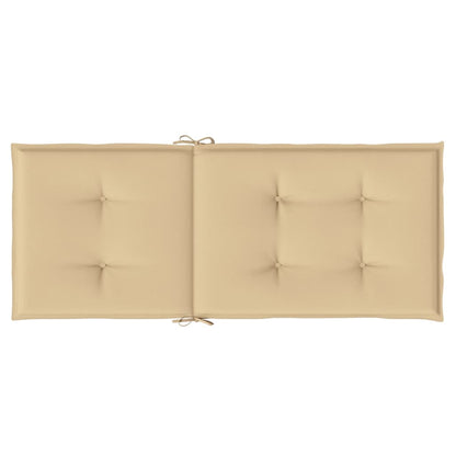 Stolsdynor högt ryggstöd 6 st melerad beige 120x50x4 cm tyg