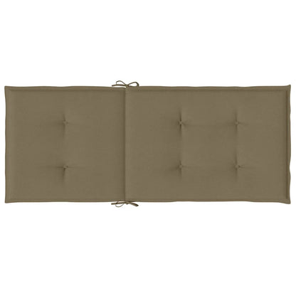 Stolsdynor högt ryggstöd 6 st melerad taupe 120x50x4 cm tyg