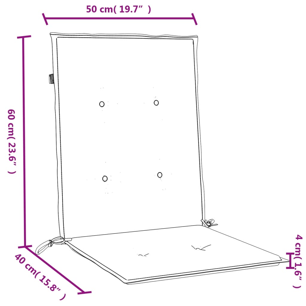 Stolsdynor lågt ryggstöd 2 st melerad ljusgrå 100x50x4 cm tyg