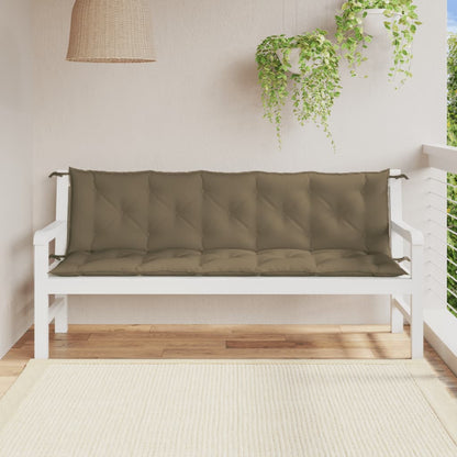 Bänkdyna 2 st melerad taupe 180x50x7 cm tyg