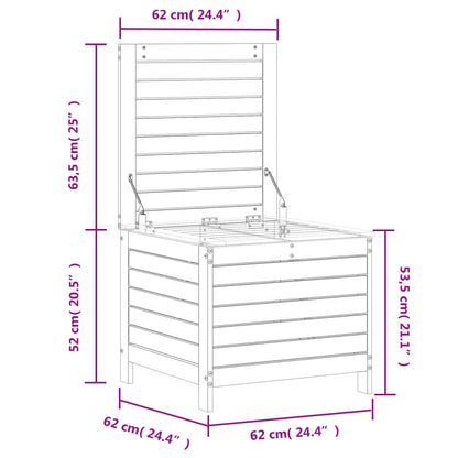 Trädgårdspall vit 62x63,5x53,5 cm massiv furu