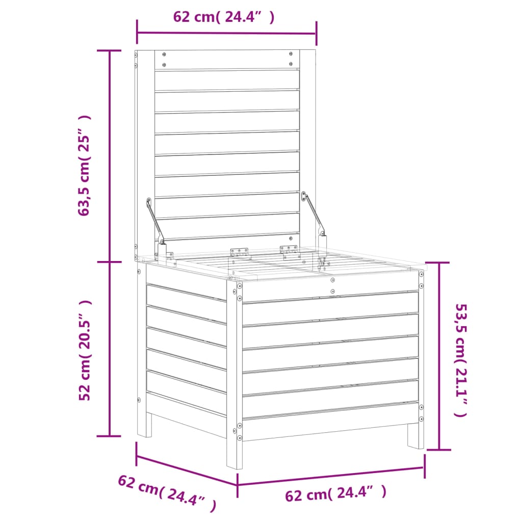 Trädgårdspall 62x63,5x53,5 cm massivt douglasträ