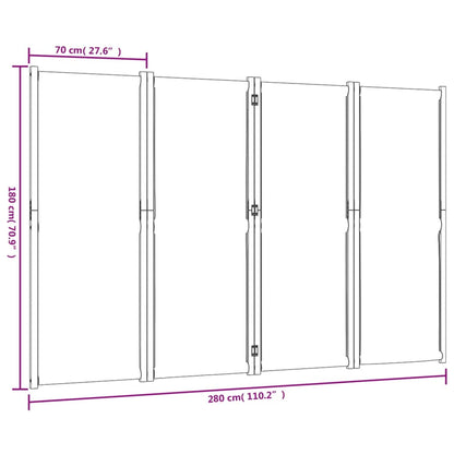 Rumsavdelare 4 paneler taupe 280x180 cm