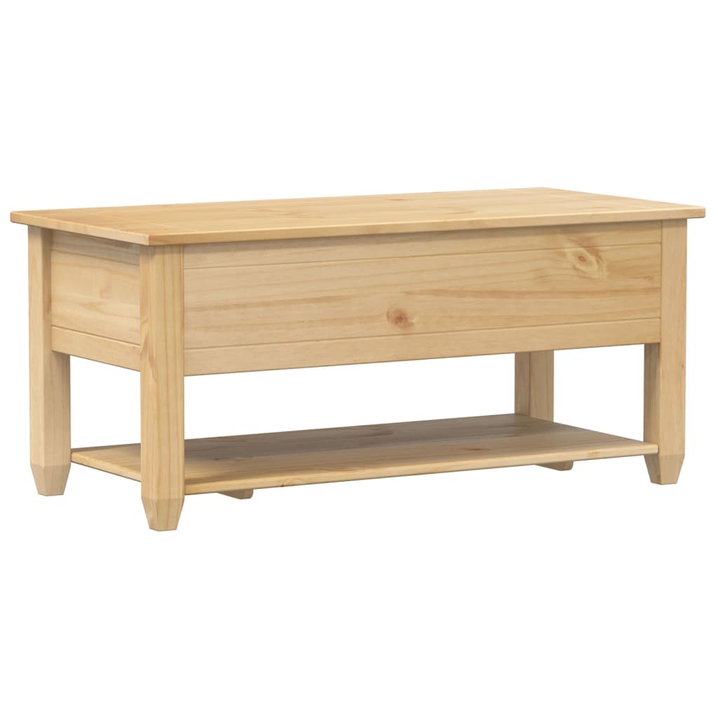 Soffbord med lådor Corona 100x48x45 cm massivt trä