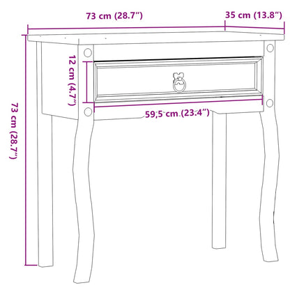 Konsolbord Corona 114x34,5x73 cm massiv furu