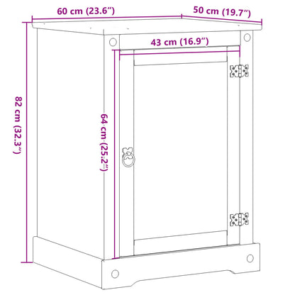 HiFi-skåp Corona 60x50x82 cm massiv furu