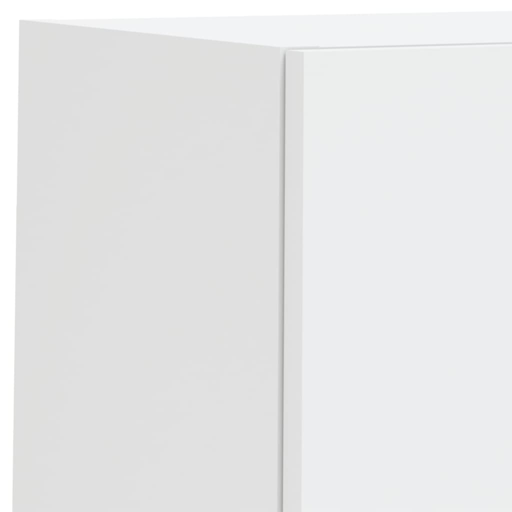 Väggmonterade tv-skåp 4 delar med LEDs vit