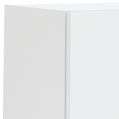 Väggmonterade tv-skåp 4 delar med LEDs vit