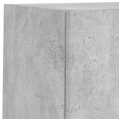 Väggmonterade TV-skåp 4 delar med LEDs betonggrå