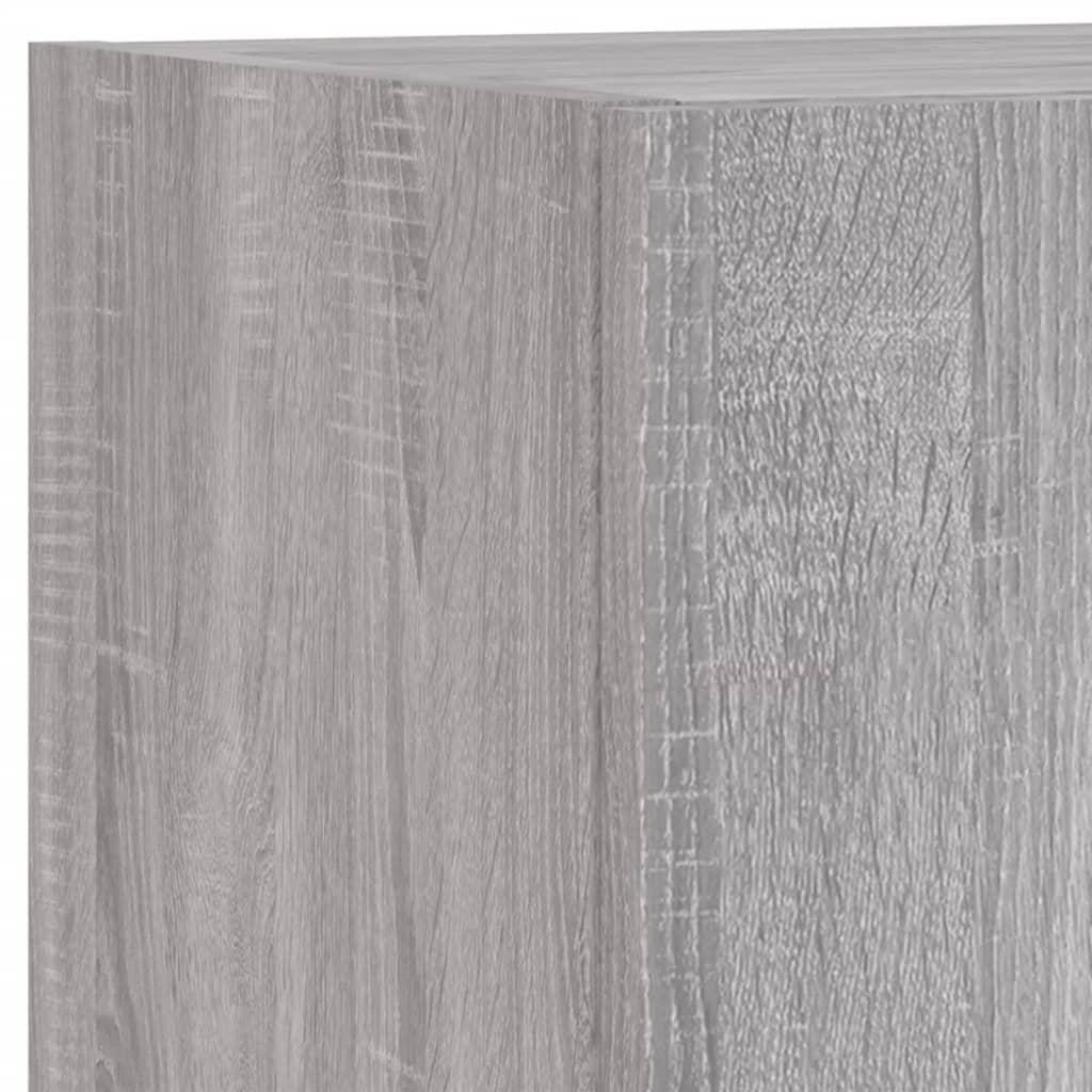 Väggmonterade tv-skåp 4 delar med LEDs grå sonoma