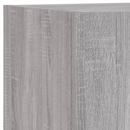 Väggmonterade tv-skåp 4 delar med LEDs grå sonoma