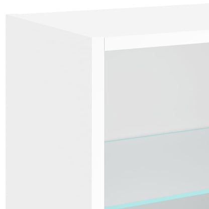 Tv-bänk 5 delar LED vit konstruerat trä