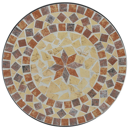 Mosaikbord terrakotta och vit Ø50x70 cm keramik