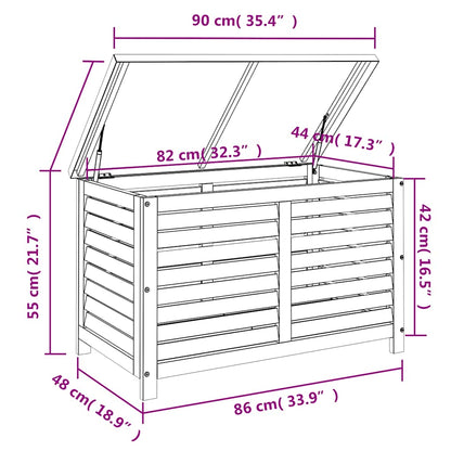 Dynbox 90x48x55 cm massivt eukalyptusträ