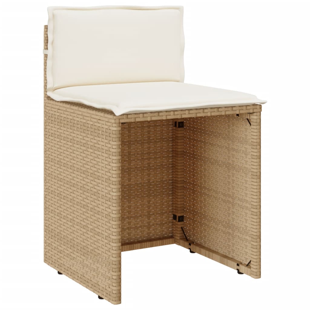 Bistrogrupp med dynor 3 delar beige konstrotting