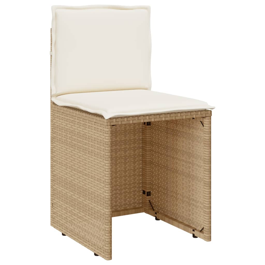 Bistrogrupp med dynor 3 delar beige konstrotting