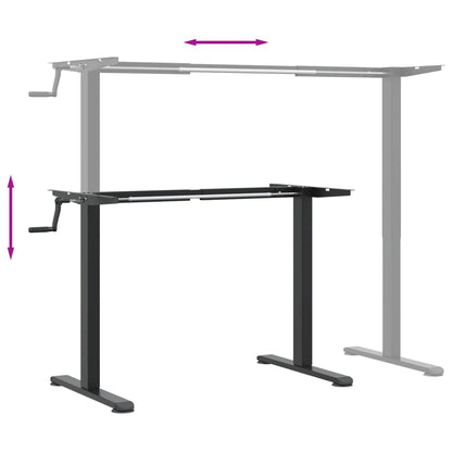 Stativ för höjbart skrivbord svart (94-135)x60x(70-114) cm stål