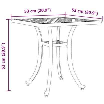 Trädgårdsbord vit 53x53x53 cm gjuten aluminium