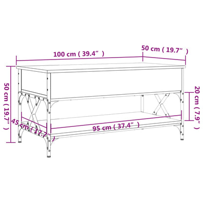 Soffbord svart 100x50x50 cm konstruerat trä och metall