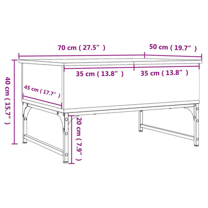 Soffbord svart 70x50x40 cm konstruerat trä och metall