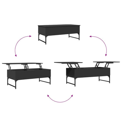 Soffbord svart 100x50x40 cm konstruerat trä och metall