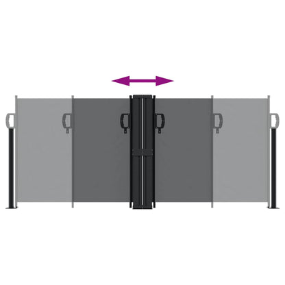 Infällbar sidomarkis svart 100x600 cm