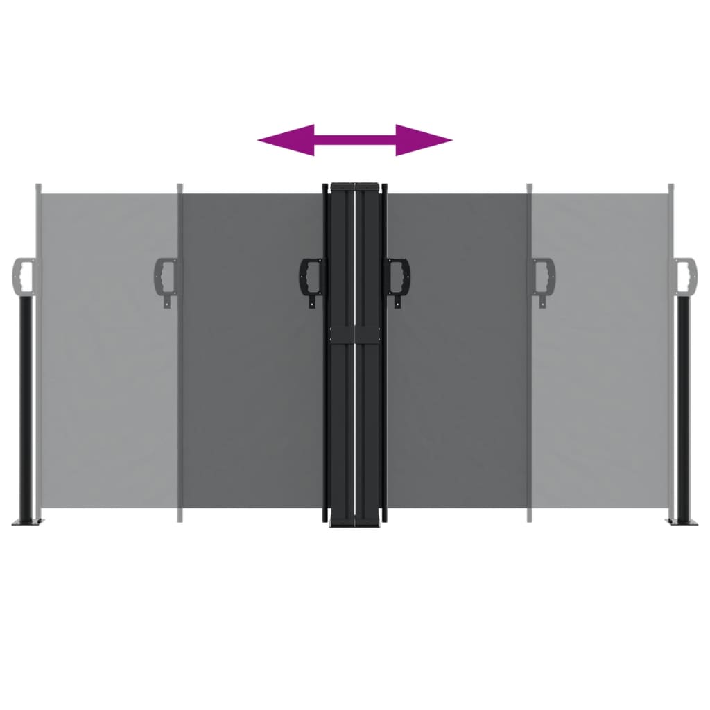 Infällbar sidomarkis svart 120x600 cm