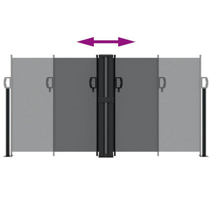 Infällbar sidomarkis svart 120x600 cm