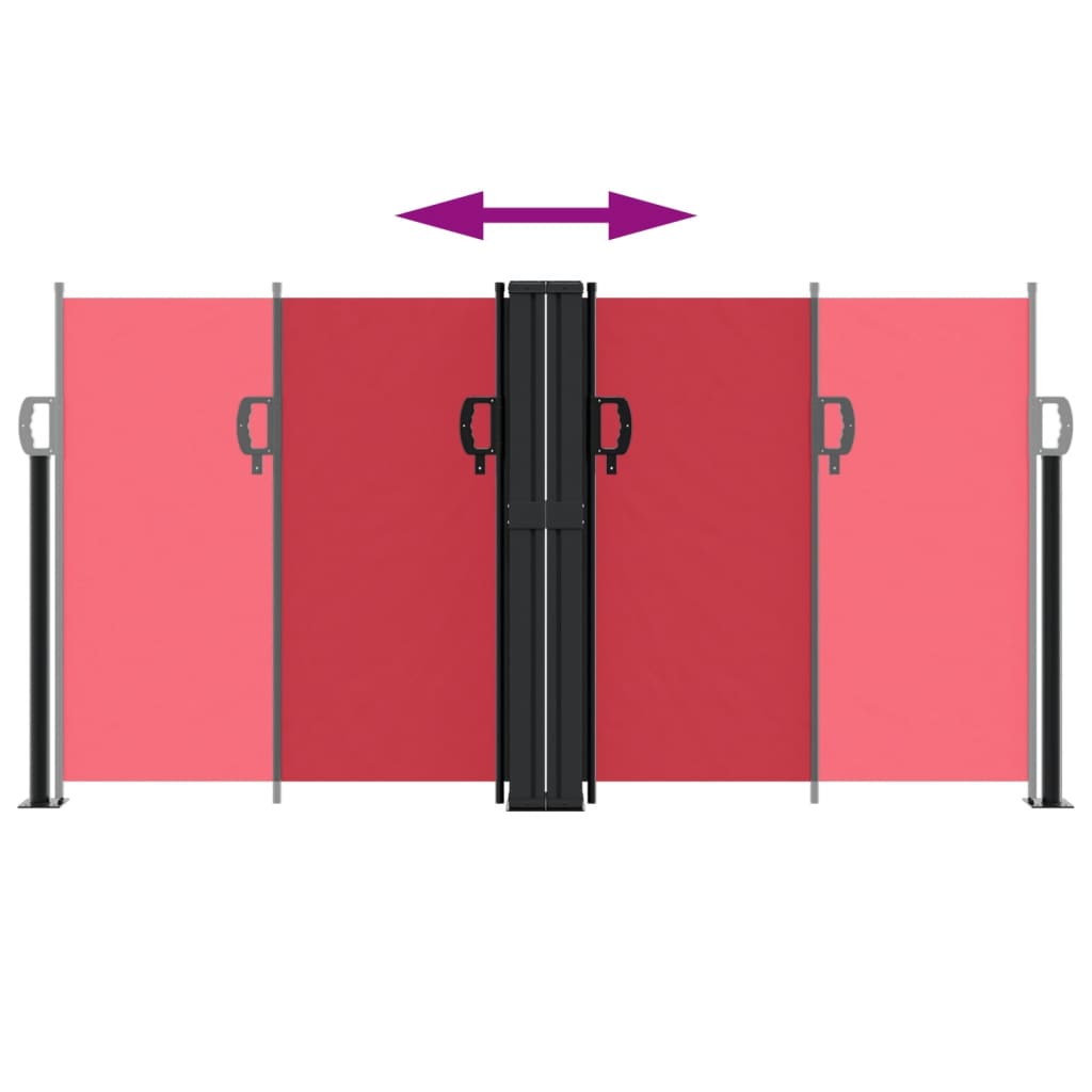 Infällbar sidomarkis röd 120x600 cm
