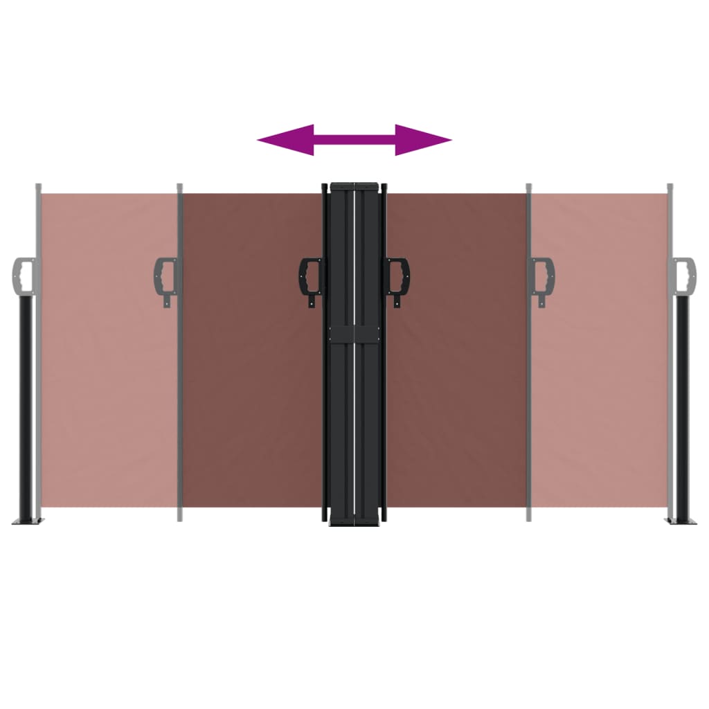 Infällbar sidomarkis brun 120x600 cm
