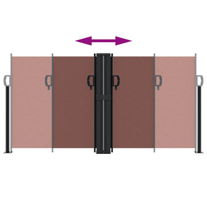 Infällbar sidomarkis brun 120x600 cm