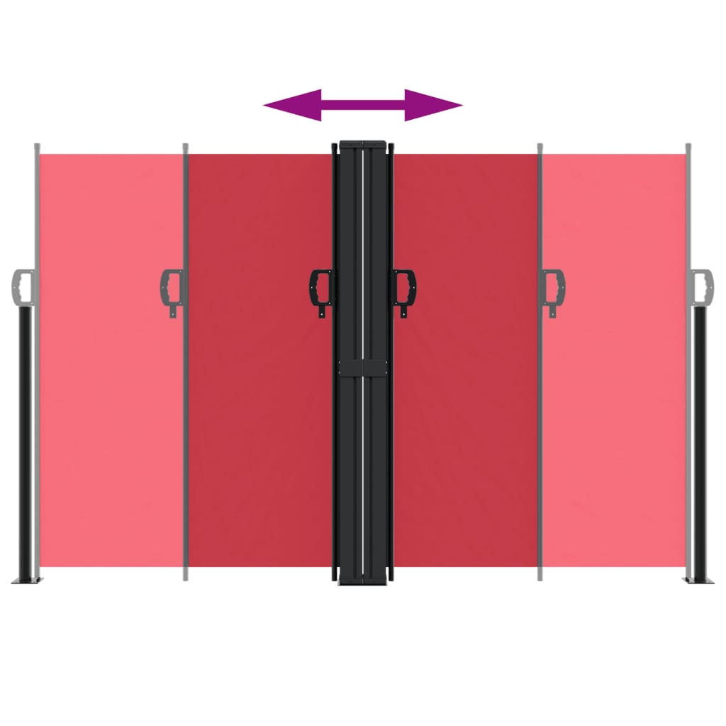 Infällbar sidomarkis röd 160x600 cm